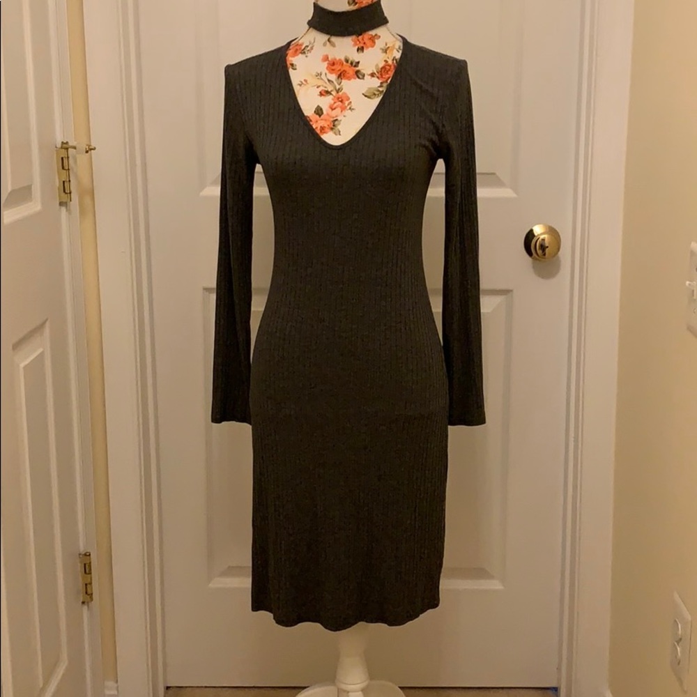 One Clothing Ribbed Bodycon Choker Dress